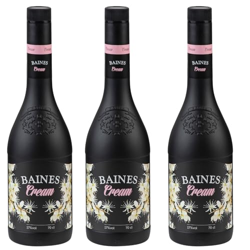 Baines Cream - Licor de Crema con Pacharán Navarro, Pack 3 Botellas (70cl)