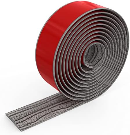Peel and Stick Floor Transition Strip,Self Adhesive Flooring Cover Strip for Laminate and Vinyl,2" Wide Flat Divider Strip for Joining Floor Gaps,Carpet Threshold in Dark Gray Wood Grain