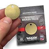 1.25” Solid Brass Stamping Tags (50 Pack) Industrial Grade 0.040” Blank Chits for Pipe Valves, Keys, Tool and Equipment Labeling | Made in USA
