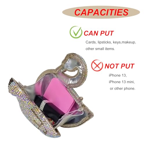Image of Elegant Swan Evening Purse Animal Crystal Clutch Women Minaudiere Handbag Party Luxury Rhinestone Bag | Animal Crystal