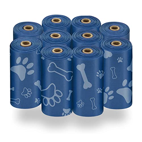 Best Pet Supplies Dog Poop Bags (150 Bags) for Waste Refuse Cleanup, Doggy Roll Replacements for Outdoor Puppy Walking and Travel, Leak Proof and Tear Resistant, Thick Plastic - Royal Blue