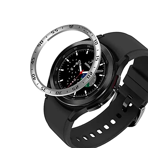 Senter Bezel Compatible with Samsung Galaxy Watch 4 Classic 46mm, Flexible Shockproof Case with Frame Ring Cover