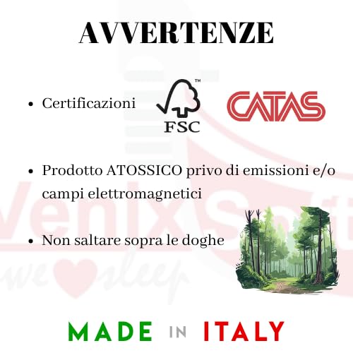 Venixsoft Rete Letto Doghe In Faggio E Telaio In Ferro Robusta - Regolatori Di Rigidità Con Doppie Doghe Centrali 160X190 - 4