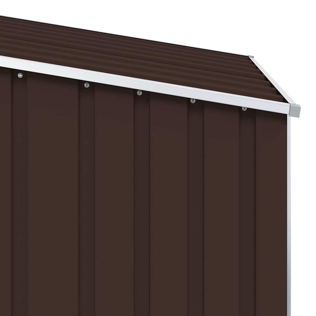 Casetta porta attrezzi marrone in acciaio zincato, 87 x 98 x 159 cm, resistente alle intemperie, richiudibile, per riporre attrezzi da giardino, bicicletta, tosaerba, bidone della spazzatura