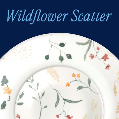 Corelle Vitrelle 18 Piece Glass Dinnerware Sets Service for 6, Triple Layer Chip & Crack Resistant Glass Plate and Bowl Sets, Wildflower - Image 3