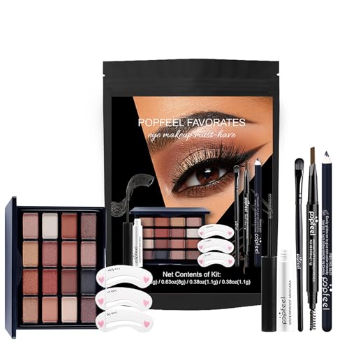 Dynaeuty All in One Make Up Set, Professionelles Make-up Sets, komplettes Starter-Kosmetik-Set, mit Lidschatten-Palette, Mascara, Augenbrauenstift, Pinsel, Für Frauen Mädchen