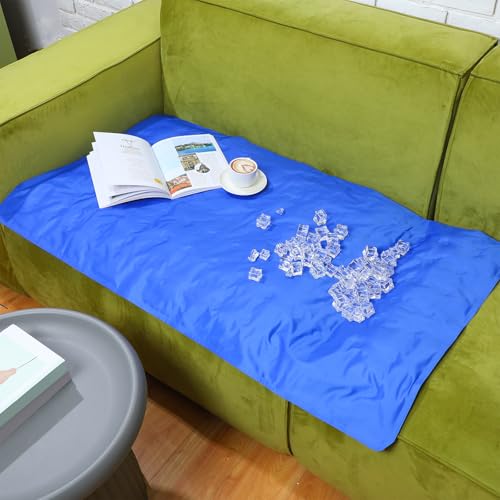 Cooling Pad Mat for Sleep Cooling Mattress Pad Gel for Bed, Relieve Pain, Summer Hot Flashes, Adult, Pets, No Water or Electricity Required(Blue,48 x 28 Inch)