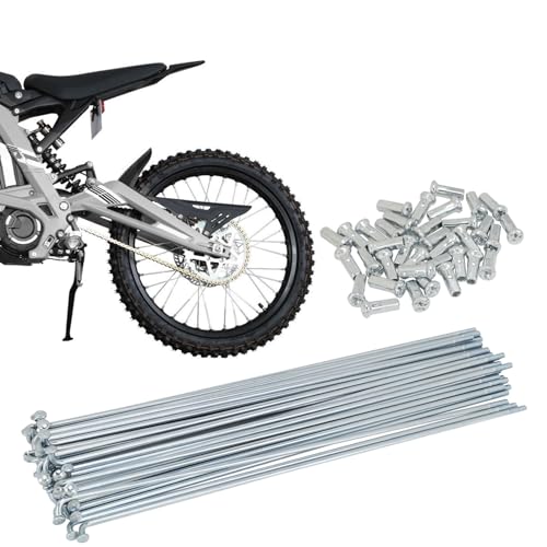 BIUGERCN 36 PCS Motorcycle Spokes with Nipples Dirt Bike Rear Wheel Spokes in Silver for Surron Light Bee X/S