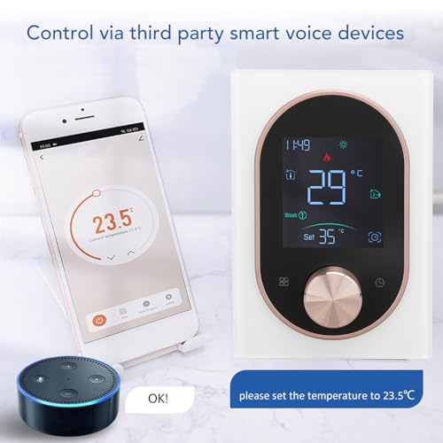 Thermostat de chauffage électrique programmable avec écran tactile couleur intelligent - 6