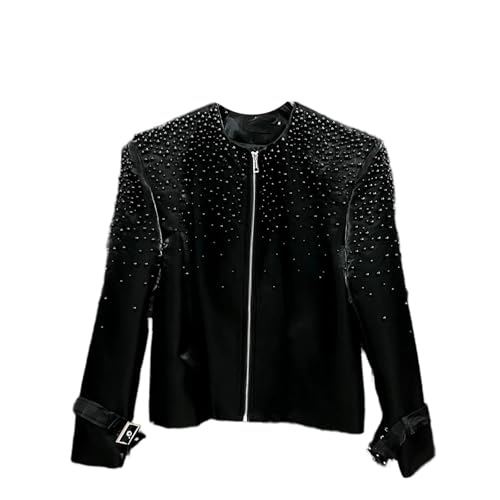 Veste à perles homme haut de gamme style patchwork et coupe ample