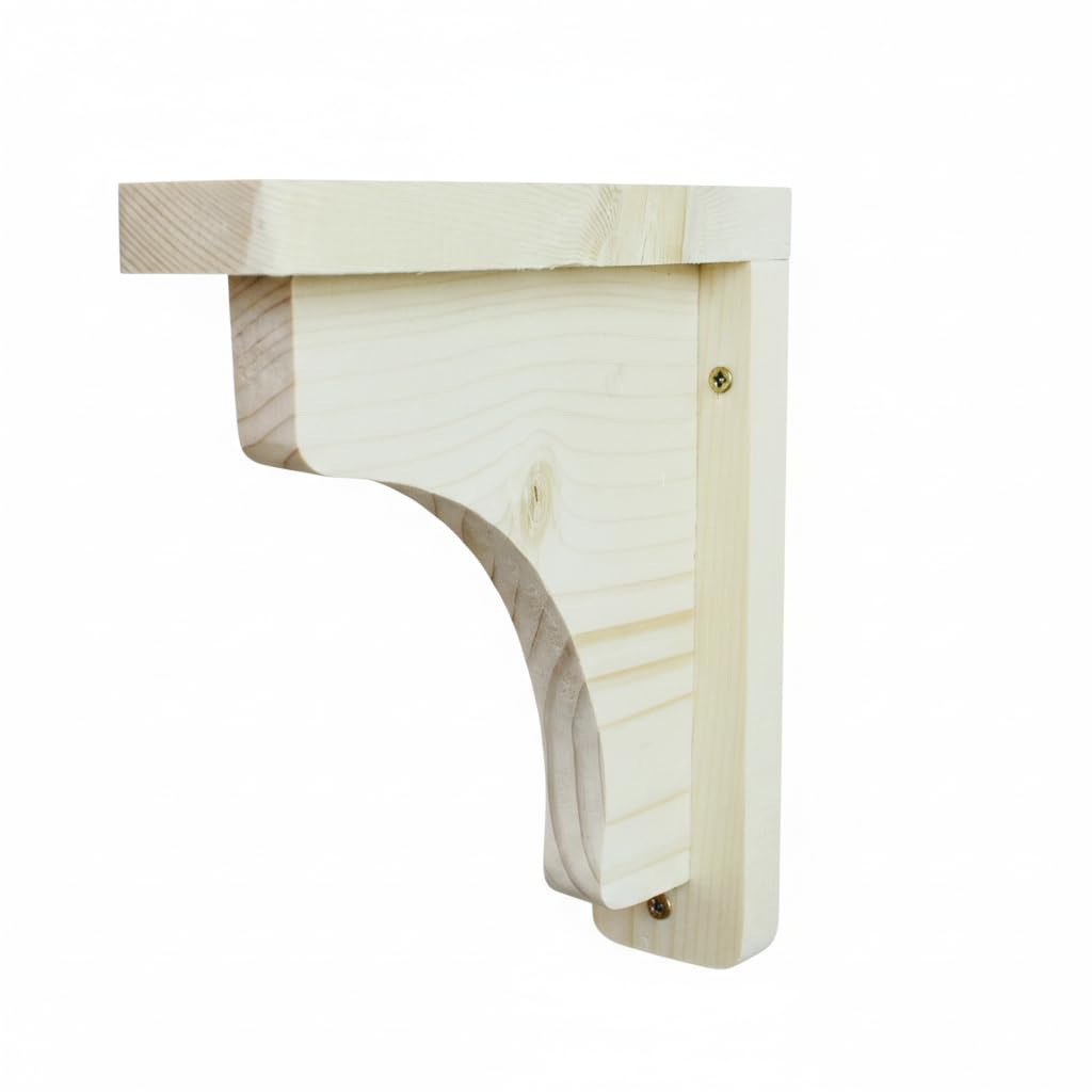 2 x Pine Wooden Shelf Brackets Gallows Bracket 130mm x 130mm