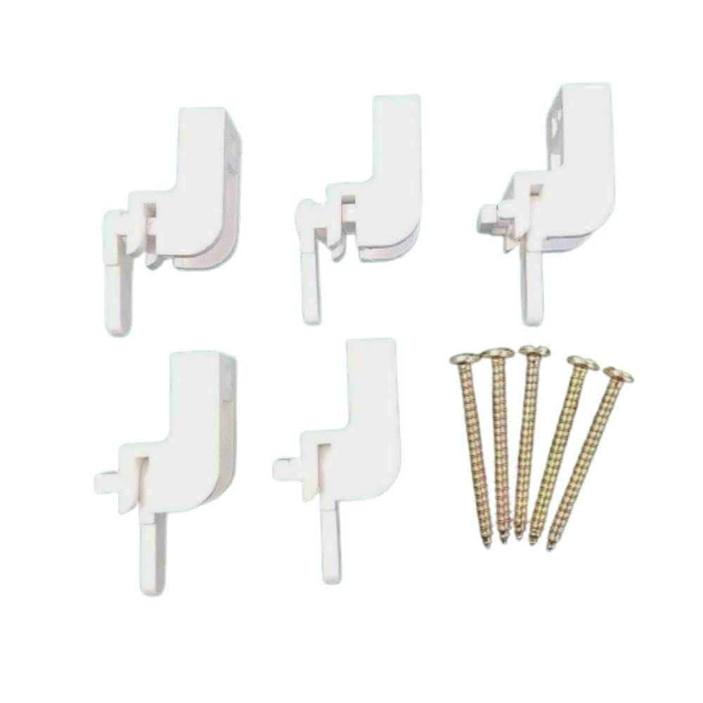 Sisi Uk White Sologlyde Curtain Track Leverlock Brackets Curtain Track Bracket Lever-Lock Rail Track With Screws For Windows Shower Pack Of 5.