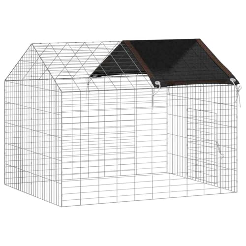 Xhnifbn Cage pour Lapin Acier Galvanisé Extérieur 100x78x78 cm Argent – vue 6