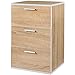 Yaheetech Nachttisch Nachtschrank Nachtkommode für Boxspringbett, 3 Schubladen, 59cm hoch, Eiche