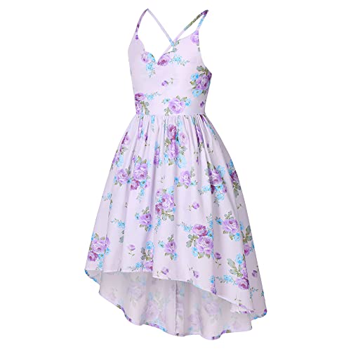Girls Dress Toddler Girl Floral Print Dress Summer Knee Length Ruffle Halter Sleeveless Kids Casual Beach Tea Party Dresses3
