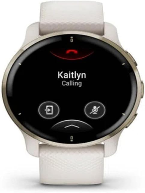 Garmin VENU 2 PLUS Bezel w kolorze Cream Gold z obudową w odcieniu Ivory i silikonowym paskiem, M