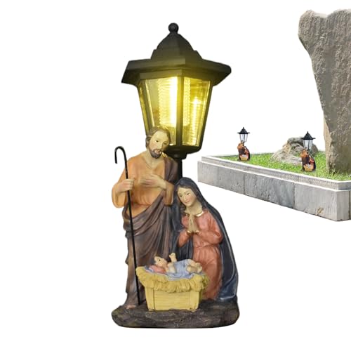 Lanternes solaires d'extérieur étanches avec crèche de Jésus pour décoration de jardin