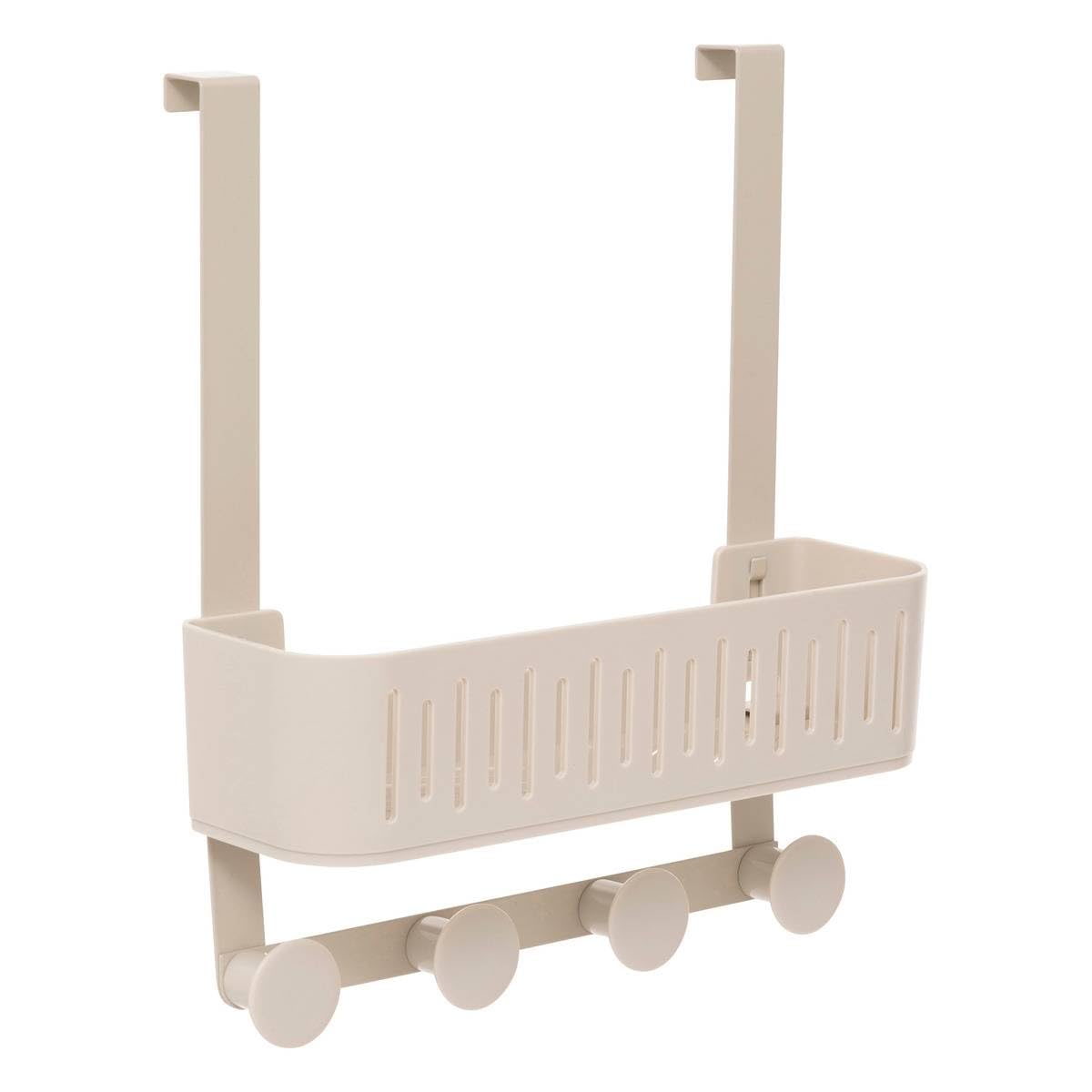 5 five simply smart 5Five - Serviteur de Douche EASYBATH Beige - 30x11,​5x33,​8cm - Rangement Salle de Bain, Organisateur Douche, Accessoire de Bain Pratique