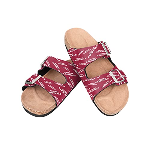 FOCO Arizona Cardinals NFL Womens Mini Print Double Buckle Sandal - L