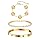 Womens Stackable Floral Gold Bracelets - 3Pcs 18K Gold Plated Bracelet,Stainless Steel Bangle Bracelets Non Tarnish, Bracelet Set Trendy Jewelry,Christmas Valentines Birthday Gifts for Girlfriend