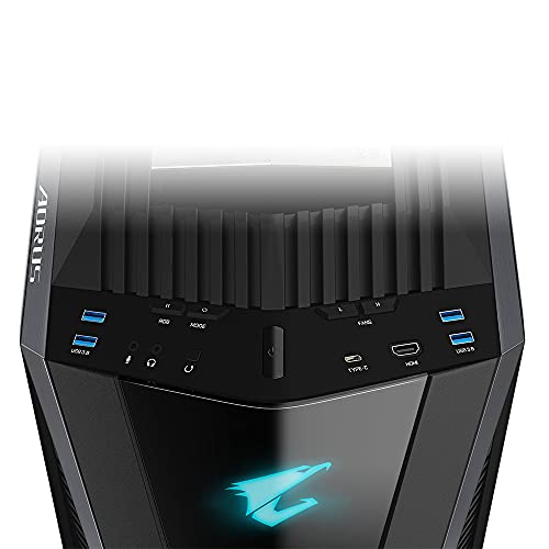 GIGABYTE AORUS C700 GLASS Boîtier PC – Grand tour, prend en charge jusqu'à E-ATX & radiateurs de 420 mm, 5 ventilateurs 120 mm préinstallés, USB 3.1 Type-C, RGB Fusion