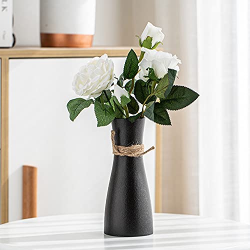 Ceramic Vase Set Of 2 For Home Decor - Modern Elegant Home Decorative Flower Vases - Handmade Black And White Decorative Flower Vases For Living Room, Bathroom, Office, Mantel, Wedding #TOP4