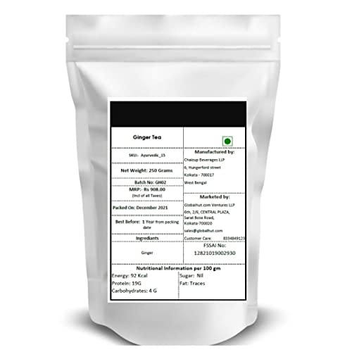 Image of Siyacha Tea Ayurvedic Dry Ginger Bits, 100% Pure Natural Spice, Rich Aroma, Improves Digestion & Boosts Immunity, Super Food Herb, 250 Grams Makes 125 Cups (approx)