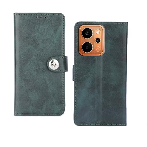 Image of amazon basics Realme P4 Power 5G Flip Cover | Card Pockets Wallet & Stand | Flip Cover for Realme P4 Power 5G (Green Button)