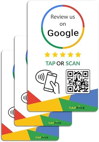Google Review Tap Cards (3-Pack) by TapFive - Tap for Instant Rev...