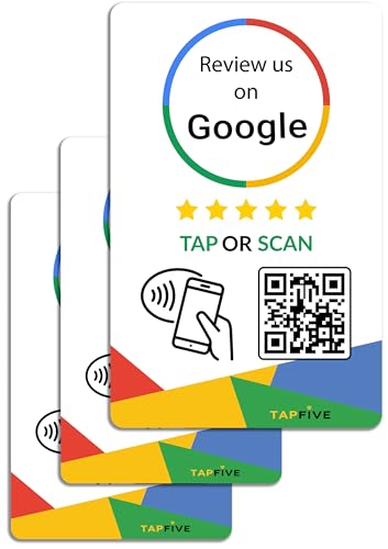 Google Review Tap Cards (3-Pack) by TapFive - Tap for Instant Rev...