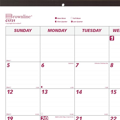 Brownline 2025 Monthly Desk Pad Calendars, Five-Pack, 12 Months, January to December, 22" x 17" (5 Desk Pads per Pack)