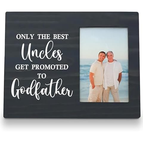 FLDAS Uncle Picture Frames 8x10, Godfather Gift, Uncle Gifts, Godfather Proposal Gifts, Gifts for Godfather Uncle, Baby Announcement Gifts, Best Uncles Get Promoted to Godfather Photo Tabletop Frames Cover