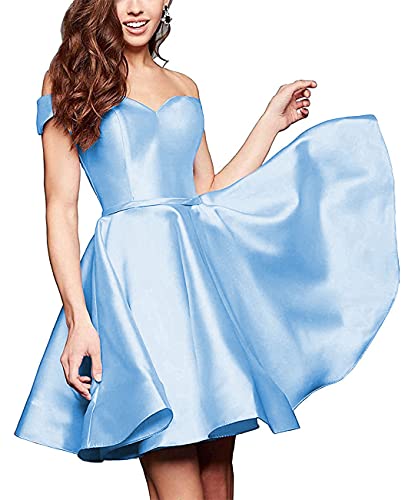 Light Blue Off The Shoulder Homecom…