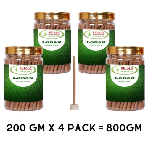 Image of Betala Fragrance Flavour Dhoop Sticks for Pooja, Pack of Gm Dhup Batti with Holder, Agarbatti, Incense Stick, Sandal, Cones, Cup, Sambrani (800 Gm, LOBAN)