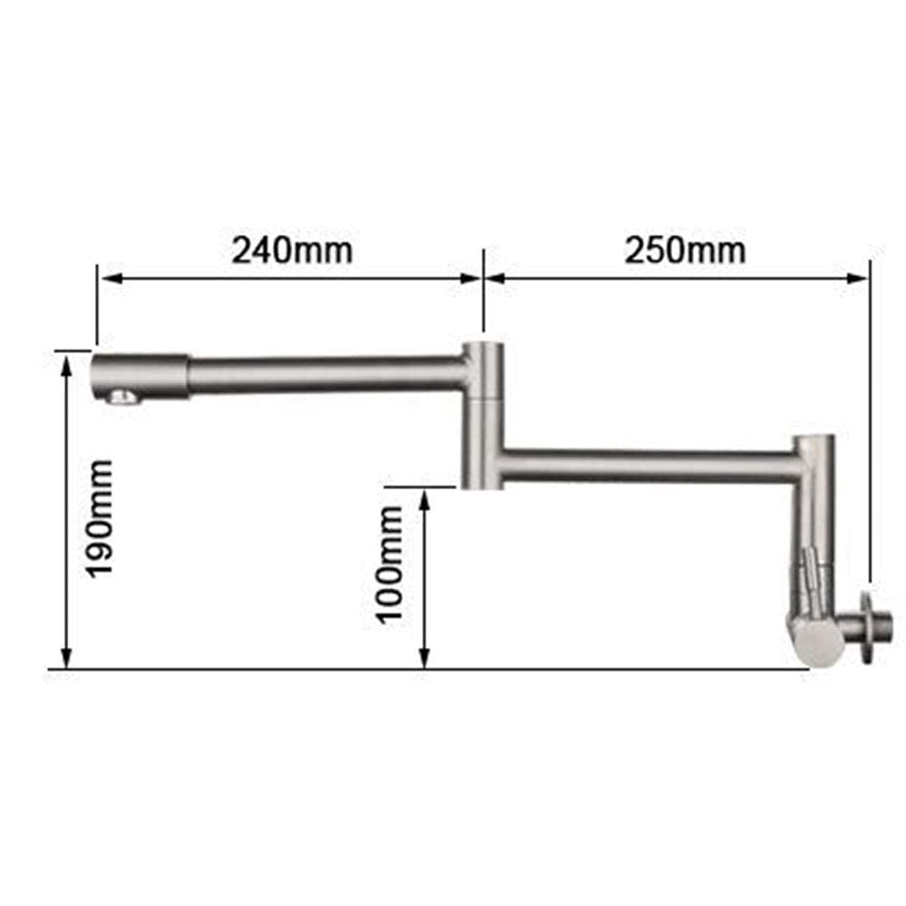Faucet Rubinetti per Il riempitivo a Muro Montato a Parete, Tocco di Acqua Fredda Nichel sfiorato Multifunzione, lavelli Cucina del Rubinetto a Doppio Manico fiorente