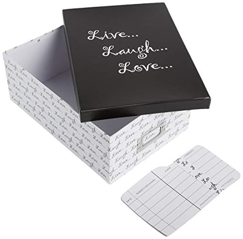 Pioneer Photo Albums B-1BW Photo Storage Box, Live, Laugh, Love Design