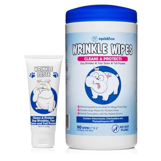Squishface Wrinkle Paste (2oz) & 6x8 Wipes Bundle - Clean Wrinkles, Tear Stains, Tail Pockets, Paws – Anti-Itch, Deodorizing - Great for English Bulldogs, Pugs, Frenchies, French Bulldogs & Any Breed