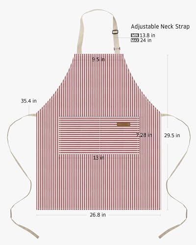 Image of Syntus Apron for Men Women, Adjustable Cooking Kitchen Chef Aprons with 2 Pockets