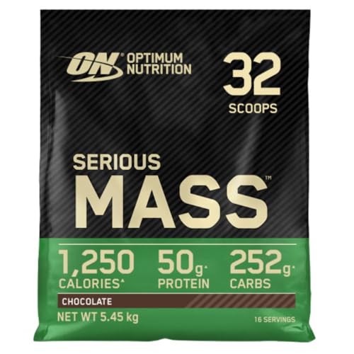 Optimum Nutrition Serious Mass Protein Powder High Calorie Mass Gainer with Vitamins, Creatine and Glutamine, Chocolate, 16 Servings, 5.45 kg - Image 5