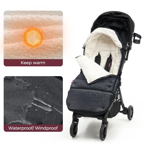 Momcozy Stroller Footmuff Universal | Easily Attaches to Most Strollers | Ultra-Plush,Weather-Proof | Deluxe Warm Stroller Bunting Bag | Extendable Stroller Cover for Winter | Adjustable Buckle - Image 5
