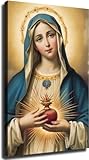 ChEnbL Virgin Mary Blessed Mother Immaculate Heart Of Mary Poster Picture HD Print Canvas Painting Wall art Modern Home Bedroom Room Aesthetic Decoration (08x12inch,Unframed)