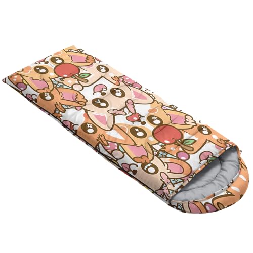 Image of QOOMO Axolotl Cute Camping Sleeping Bags,3 Season Warm & Cool Weather,Lightweight,Waterproof Sleeping Bags for Adults & Kids,Traveling,and Outdoors