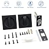 Dontay Pocket Door Passage Lock,Double Sided Rotation Privacy Lock with Large Lever,No Key Flush Mount Latch,Fits Bed&Bath Room Doors Thickness 1-3/8 to 2-3/16 inch(Matte Black,1)