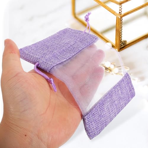 Bolsas de saco vacías de lavanda con cordón, 10 pcs miniatura 7