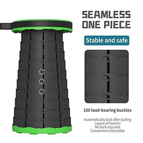 image for ALEVMOOM Telescoping Stool with Cushion,Collapsible Retractable Stool 