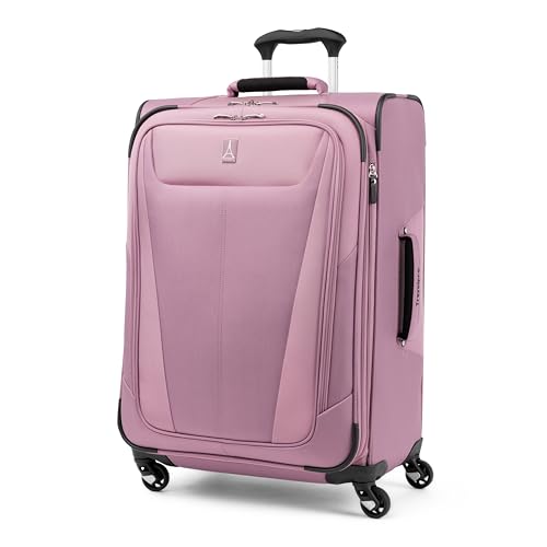 Travelpro Maxlite 5 Softside Expandable Checked Luggage with Spinner Wheels, Lightweight, 25-Inch — Orchid Pink Purple