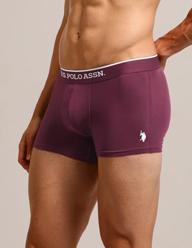 Image of U.S. Polo ASSN. Mens ET004 Anti Microbial Cotton Stretch Essential Underwear Trunk -Pack of 5