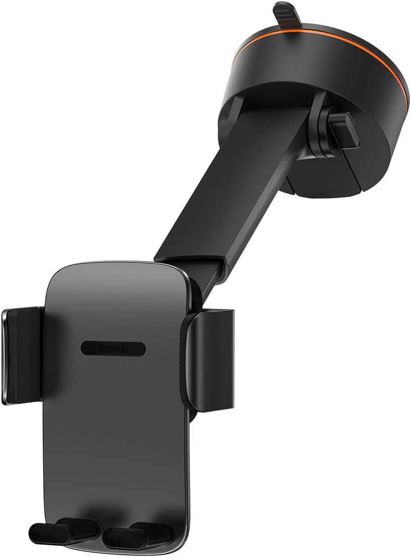 Baseus Easy Control Clamp Car Phone Holder, Adjustable Car Phone Mount Cradle 360° Rotation One Button Release Strong Sticky Gel Pad Phone Stand for iPhone 15 14 13 12 11 XS X 8 7 6, Samsung S23 Ultra