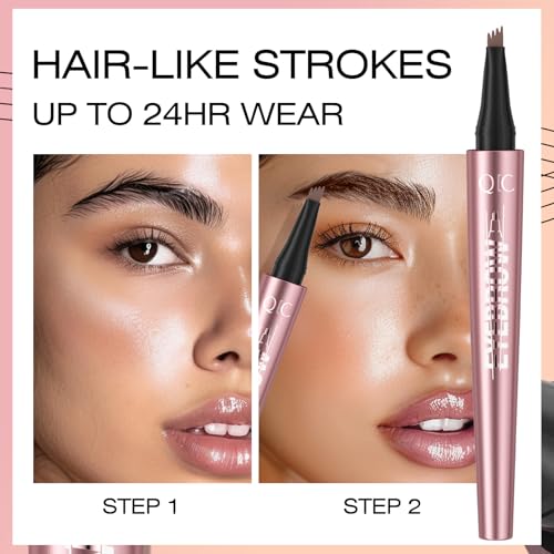 Magic Liquid Eyebrow Pencil - New 4 Tip Microblade Brow Pen, Natural Long-Lasting Hair-Like Defined Contouring Brows (# 01) - Image 3