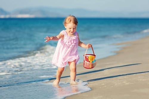 Hape - Gioco Pieghevole Da Spiaggia 18M+ | Borsa-Pesciolino Con Secchiello In Tela, Stampo E Paletta Per Sabbia E Acqua - 5
